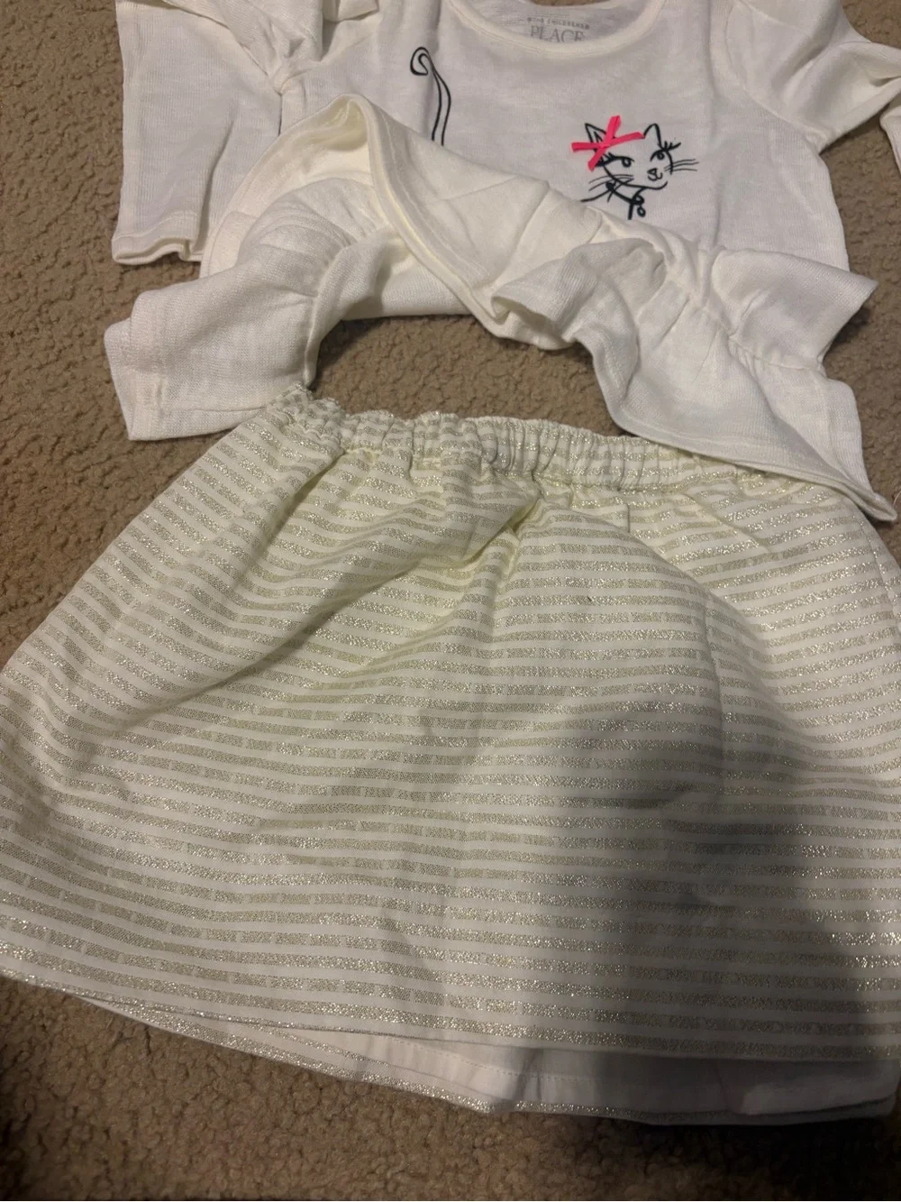 Adorable White Ruffle Cat outfit for Kids size 4t